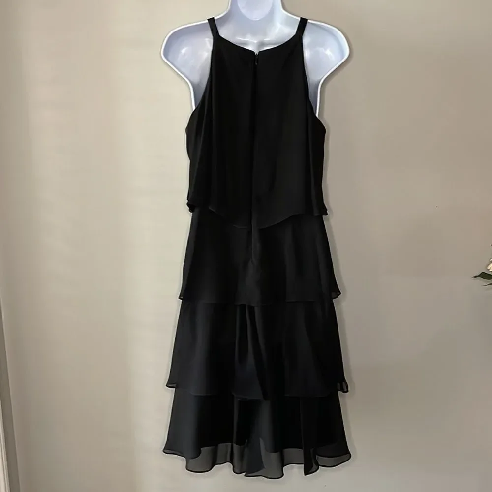 S.L. Fashions Tiered Little Black Dress size 10 - Picture 7 of 11